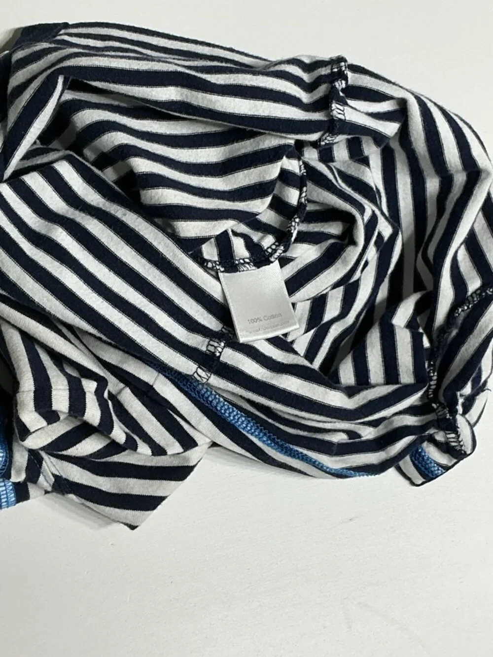 Hanna Andersson Short Sleeve One Piece 60cm Striped Black White Blue